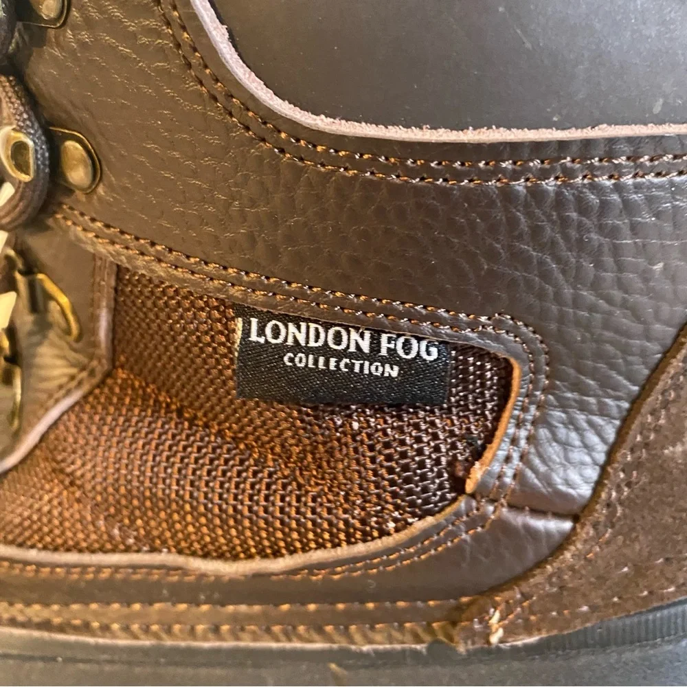 London Fog Woodside Brown Leather Duck Boot Size 8